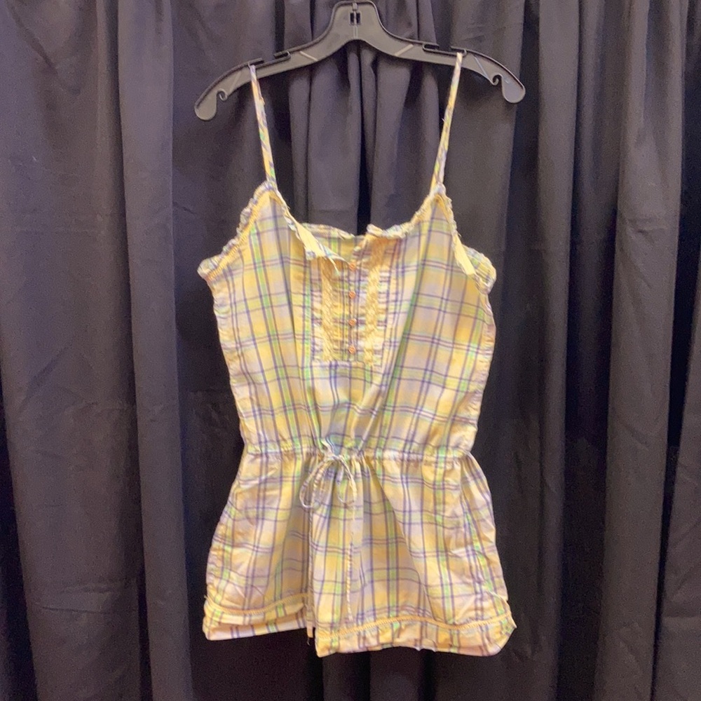 Yellow plaid beach cover up